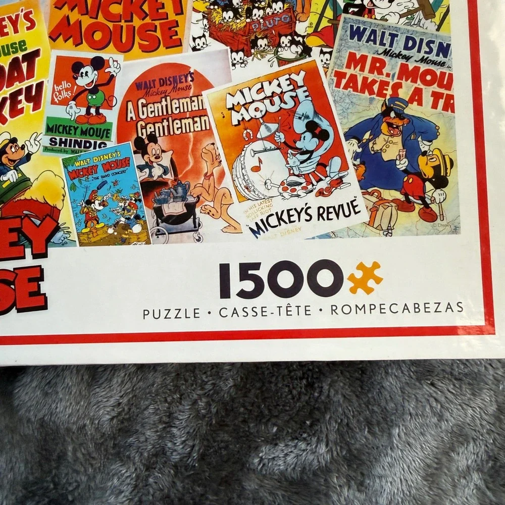Ceaco Disney Mickey Mouse 1500 Piece Jigsaw Puzzle Vintage Movie Poster Collage